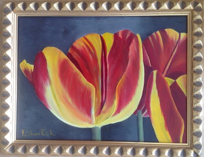 Geel met rode tulpen